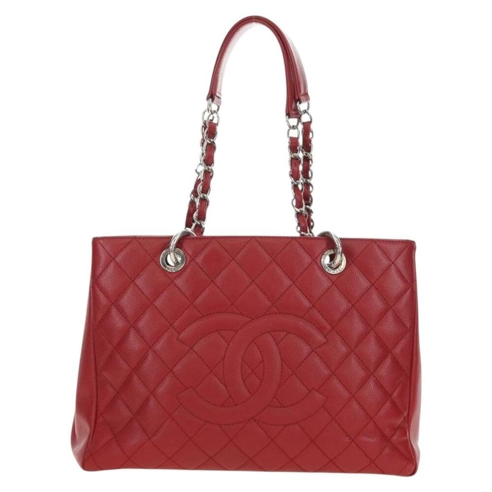 Chanel Matelasse Chain Tote Bag Red Caviar